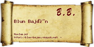 Blun Baján névjegykártya